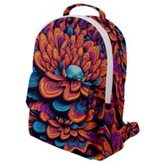 Flowers Painting Flap Pocket Backpack (small) by Ravend