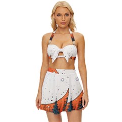 Moon Night Nature Dream Sky Vintage Style Bikini Top And Skirt Set  by Vaneshop