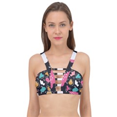 Art Pattern Design Background Print Cage Up Bikini Top by Vaneshop