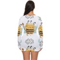 Art Bee Pattern Design Wallpaper Background Long Sleeve Boyleg Swimsuit View4