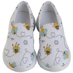 Bee Art Pattern Design Wallpaper Background Print Kids Lightweight Slip Ons by Vaneshop