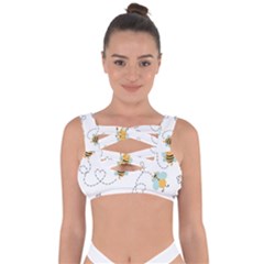 Bee Art Pattern Design Wallpaper Background Print Bandaged Up Bikini Top by Vaneshop