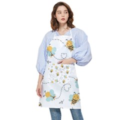 Bee Art Pattern Design Wallpaper Background Print Pocket Apron by Vaneshop