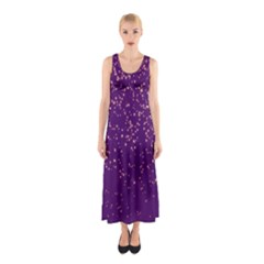 Purple Glittery Backdrop Scrapbooking Sparkle Sleeveless Maxi Dress by Vaneshop