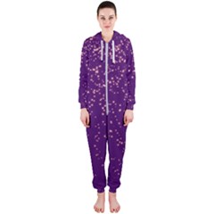 Purple Glittery Backdrop Scrapbooking Sparkle Hooded Jumpsuit (ladies) by Vaneshop