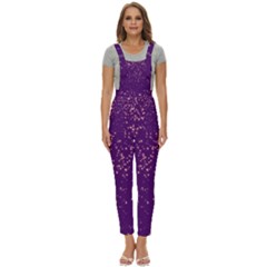 Purple Glittery Backdrop Scrapbooking Sparkle Women s Pinafore Overalls Jumpsuit by Vaneshop