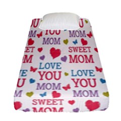 Love Mom Happy Mothers Day I Love Mom Graphic Fitted Sheet (single Size) by Vaneshop