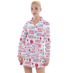 Love Mom Happy Mothers Day I Love Mom Graphic Women s Long Sleeve Casual Dress by Vaneshop