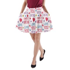 Love Mom Happy Mothers Day I Love Mom Graphic A-line Pocket Skirt by Vaneshop