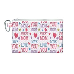 Love Mom Happy Mothers Day I Love Mom Graphic Canvas Cosmetic Bag (medium) by Vaneshop