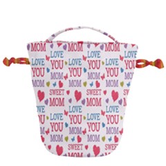 Love Mom Happy Mothers Day I Love Mom Graphic Drawstring Bucket Bag by Vaneshop