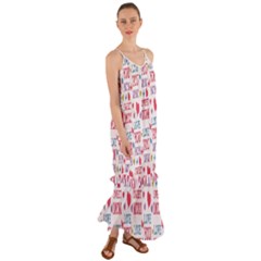 Love Mom Happy Mothers Day I Love Mom Graphic Cami Maxi Ruffle Chiffon Dress by Vaneshop