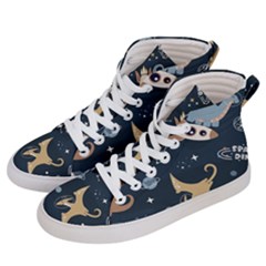 Space Theme Art Pattern Design Wallpaper Men s Hi-top Skate Sneakers by Vaneshop