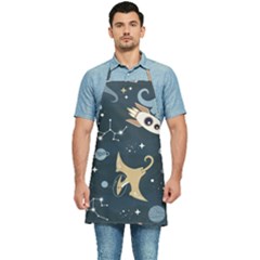 Space Theme Art Pattern Design Wallpaper Kitchen Apron by Vaneshop