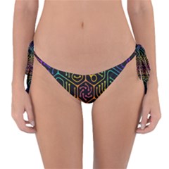 Circuit Hexagonal Geometric Pattern Background Pattern Reversible Bikini Bottoms by Vaneshop