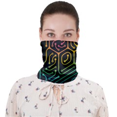 Circuit Hexagonal Geometric Pattern Background Pattern Face Covering Bandana (adult) by Vaneshop