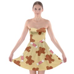 Gingerbread Christmas Time Strapless Bra Top Dress by Pakjumat