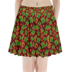 Template Christmas Pattern Pleated Mini Skirt by Pakjumat