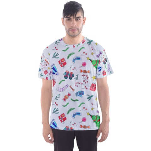 Illustration Christmas Pattern Men s Sport Mesh T-shirt by Pakjumat