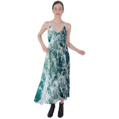 Blue Ocean Waves Tie Back Maxi Dress by Jack14