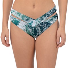 Blue Ocean Waves Double Strap Halter Bikini Bottoms by Jack14