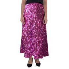 Pink Glitter Flared Maxi Skirt by Amaryn4rt