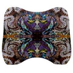  Violet Symmetry Velour Head Support Cushion by kaleidomarblingart