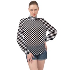 Space Patterns High Neck Long Sleeve Chiffon Top by Amaryn4rt