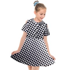 Background-wallpaper-texture-lines Dot Dots Black White Kids  Short Sleeve Shirt Dress by Amaryn4rt