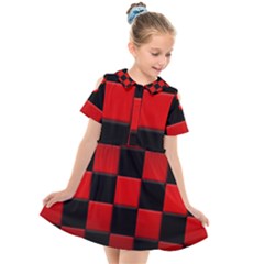 Black And Red Backgrounds- Kids  Short Sleeve Shirt Dress by Amaryn4rt