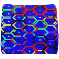 Blue Bee Hive Pattern Seat Cushion by Amaryn4rt