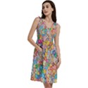 Sakura-cherry-blossom-floral Sleeveless Dress With Pocket View3