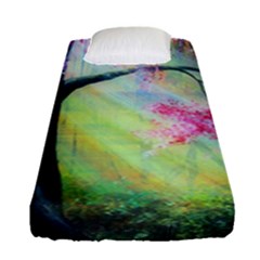 Forests Stunning Glimmer Paintings Sunlight Blooms Plants Love Seasons Traditional Art Flowers Sunsh Fitted Sheet (single Size) by Amaryn4rt