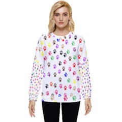 Paw Prints Background Hidden Pocket Sweatshirt by Amaryn4rt