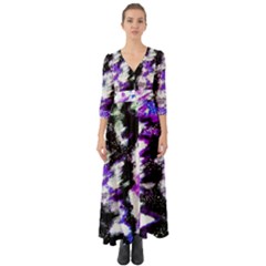 Abstract Canvas-acrylic-digital-design Button Up Boho Maxi Dress by Amaryn4rt