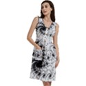 Fractal Black Spiral On White Sleeveless Dress With Pocket View3