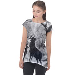 Stag-deer-forest-winter-christmas Cap Sleeve High Low Top by Amaryn4rt