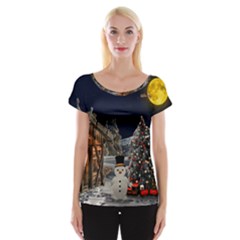 Christmas-landscape Cap Sleeve Top by Amaryn4rt