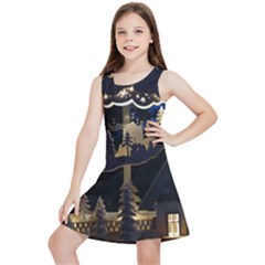 Christmas-advent-candle-arches Kids  Lightweight Sleeveless Dress by Amaryn4rt