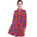 Christmas Candles Seamless Pattern Long Sleeve Chiffon Shirt Dress View1
