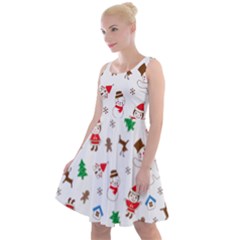 Christmas Shading Pattern Knee Length Skater Dress by Amaryn4rt