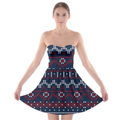 Christmas-concept-with-knitted-pattern Strapless Bra Top Dress by Amaryn4rt