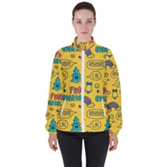 Colorful-funny-christmas-pattern Cool Ho Ho Ho Lol Women s High Neck Windbreaker by Amaryn4rt