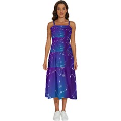 Realistic-night-sky-poster-with-constellations Sleeveless Shoulder Straps Boho Dress by Amaryn4rt