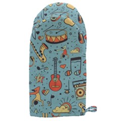 Seamless-pattern-musical-instruments-notes-headphones-player Microwave Oven Glove by Amaryn4rt