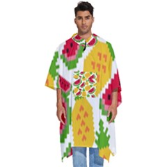 Watermelon-pattern-se-fruit-summer Men s Hooded Rain Ponchos by Amaryn4rt