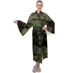 Military-camouflage-design Maxi Velvet Kimono by Amaryn4rt