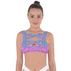 Pink And Turquoise Glitter Bandaged Up Bikini Top by Sarkoni