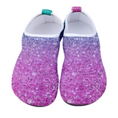 Pink And Turquoise Glitter Kids  Sock-style Water Shoes by Sarkoni