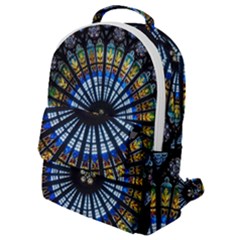 Mandala Floral Wallpaper Rose Window Strasbourg Cathedral France Flap Pocket Backpack (small) by Sarkoni